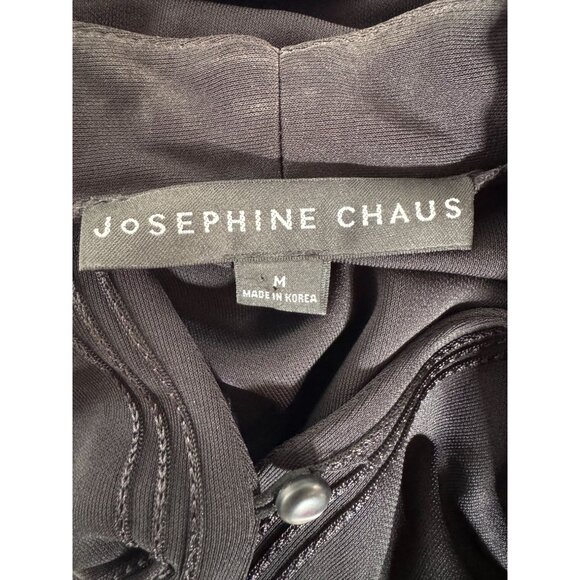 Josephine Chaus Black Embroidered Cardigan & Tank Set Rayon/Polyester S Made In - Picture 10 of 16